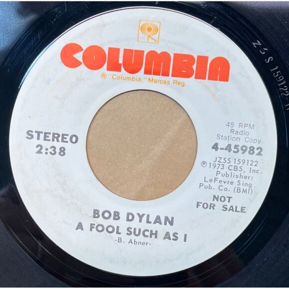 Bob Dylan A Fool Such As I 45 Folk Rock Promo Columbia 45982 WLP Mono Stereo - Picture 2 of 6